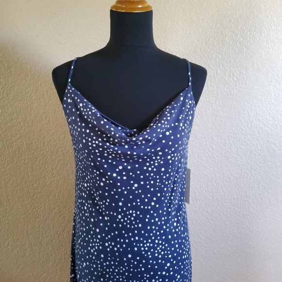 Nine Britton Polka Dot Cowl Neck Mini Dress Size M New - Picture 3 of 7